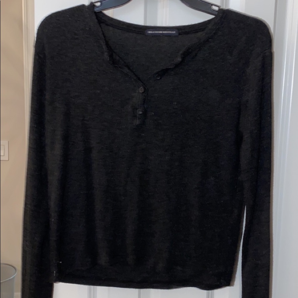 Dark grey quarter button up Brandy Melville shirt